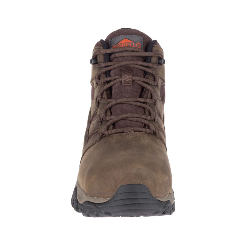 Bottes de Securite Merrell Moab Vertex Mid Leather Waterproof Comp Toe Marron Foncé Homme | N.X.ARZQ